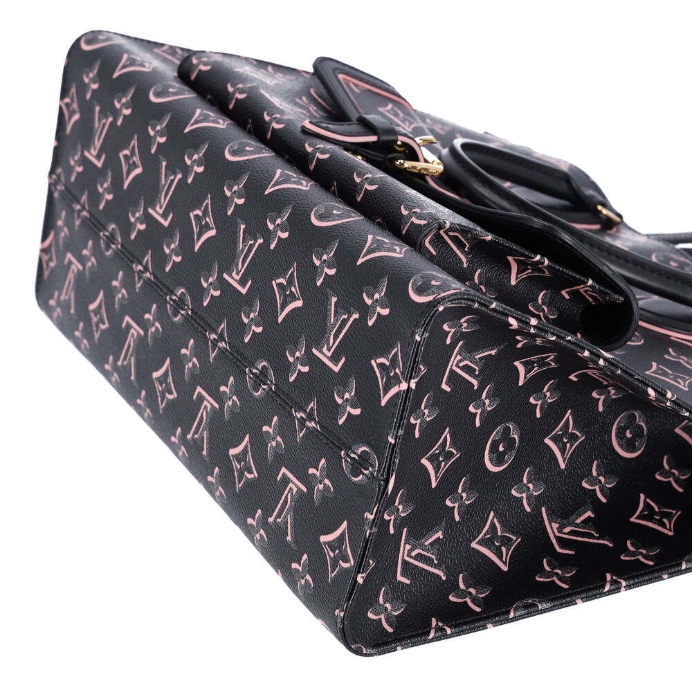 Louis Vuitton Onthego MM Monogram Tote Bag M46154 Noir Monogram Watercolor Pink - Picture 3 of 14